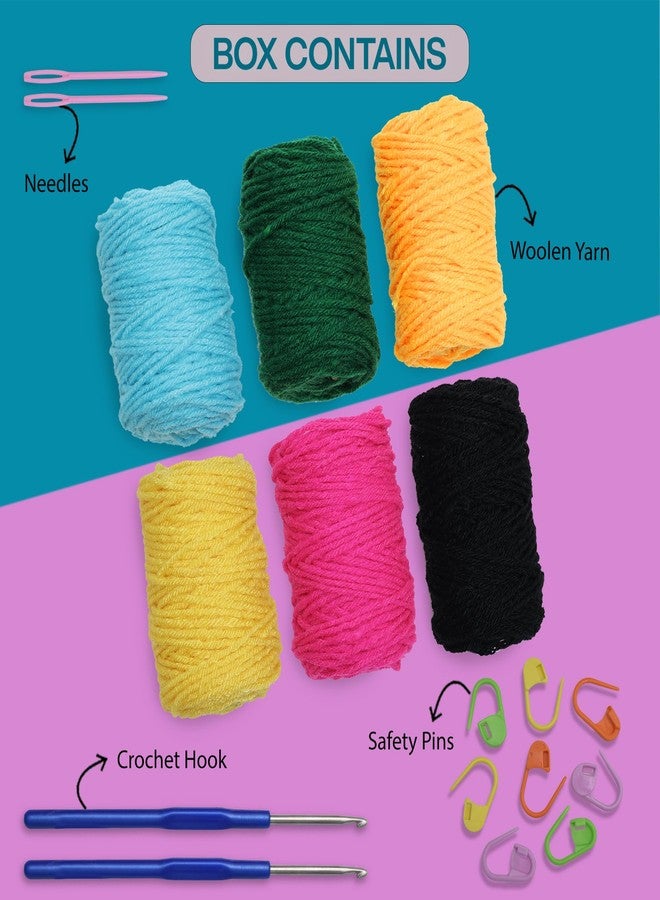 picknMAKE Crochet Kit for Beginners with Wool Yarn, Crochet Hooks, Stitch Markers & Needles - DIY Learn to Crochet Set for Adults & Kids, Starter Craft Kit with All Supplies - Image 2